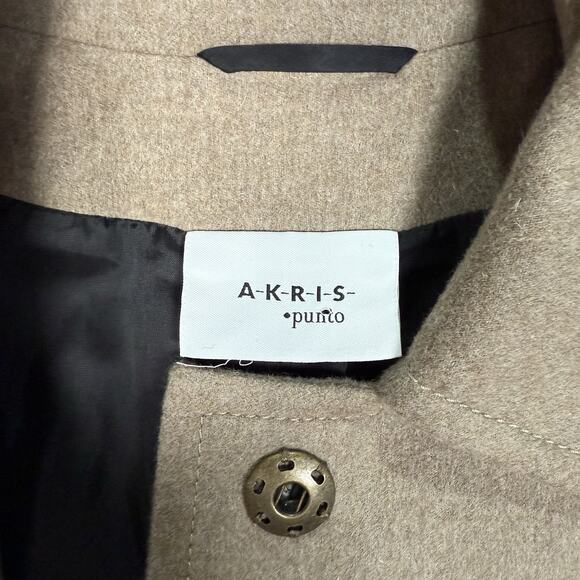 Akris Punto Tan Wool Angora Collared Short Trench Jacket Size US 8 FR 40 - Picture 4 of 9